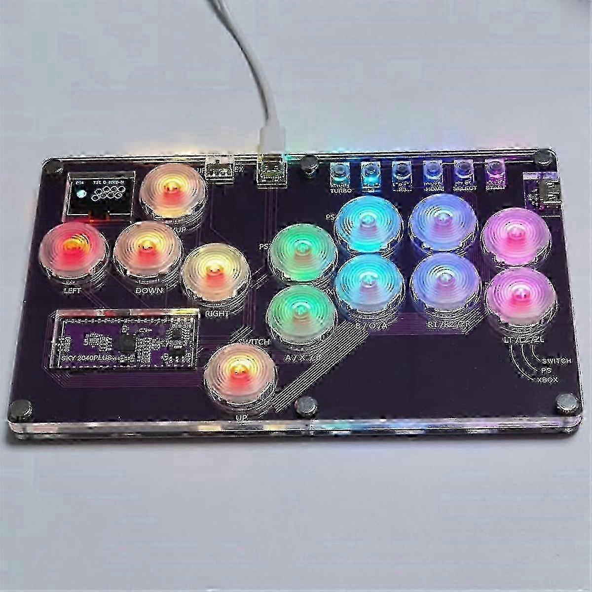 Arcade Fight Stick with Hot-swap Encoder for PC & Nintendo Switch Xinput/Dinput Mini Hitbox Console Controller