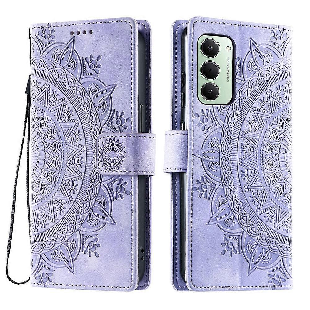 Compatible For Xiaomi Redmi 15 5G (EU) (171mm) / 4G (EU) (171mm) Case Imprinted Totem Skin Feel Wallet Leather Phone Cover with