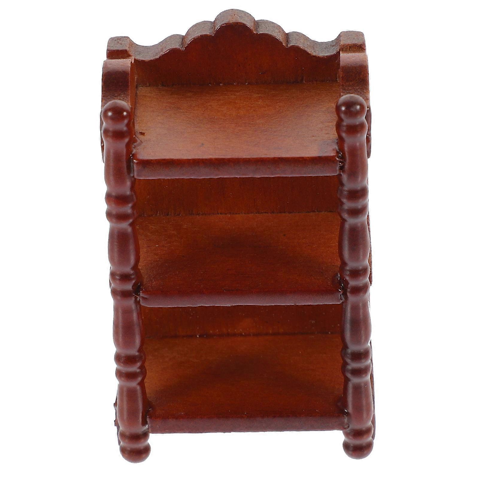 Miniature Wooden Dollhouse Bedside Table for Decor 2Pcs