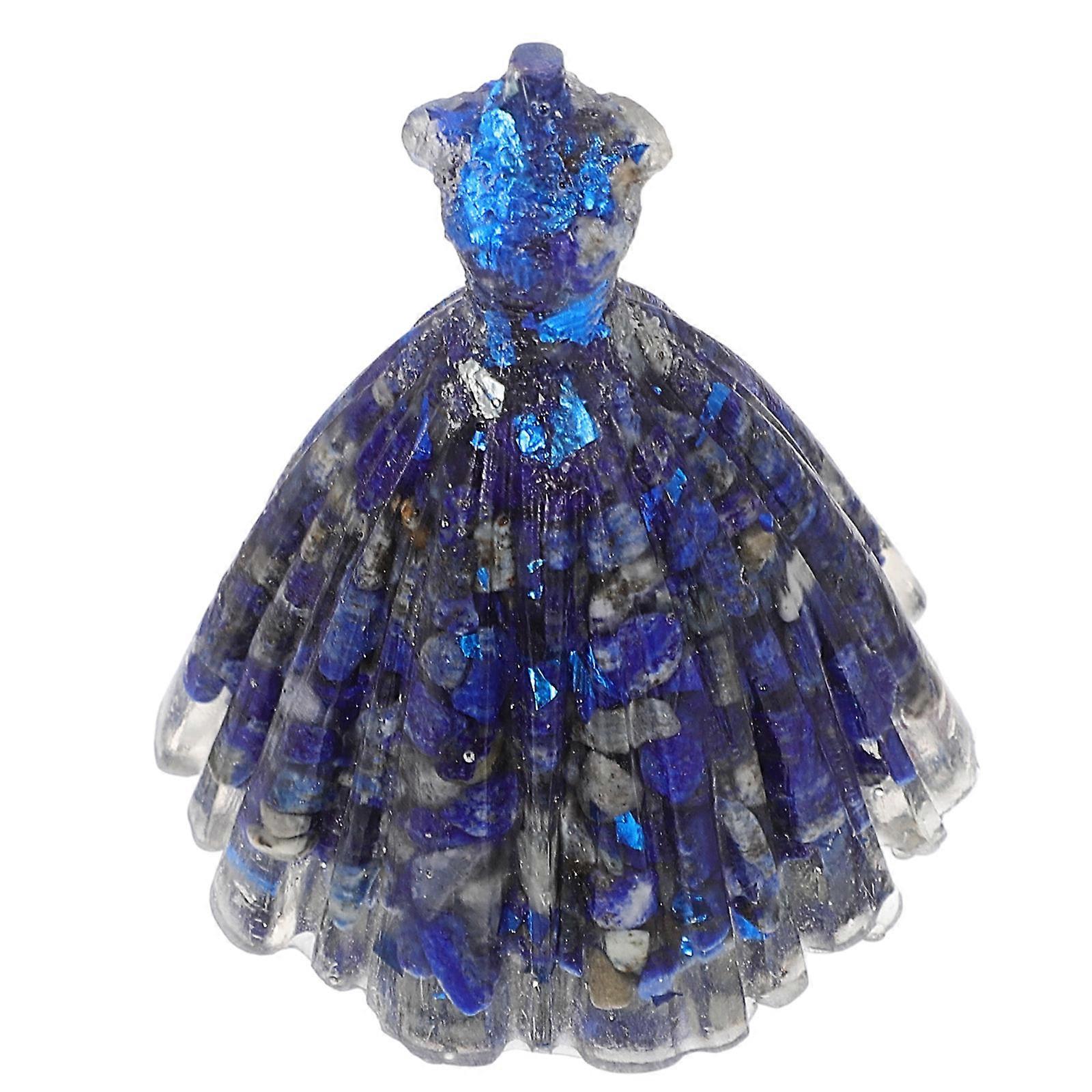 Wedding Statue Resin Craft for Desktop Adornment Blue Resin Gravel Ornament