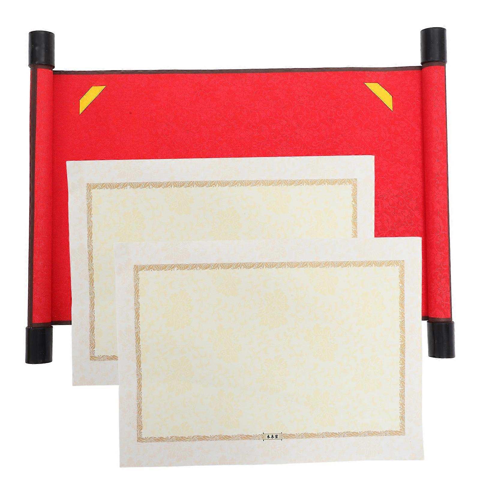 Red Hong Shuangzhou Scroll for Calligraphy Practice 1Set Chinese Calligraphy Paper
