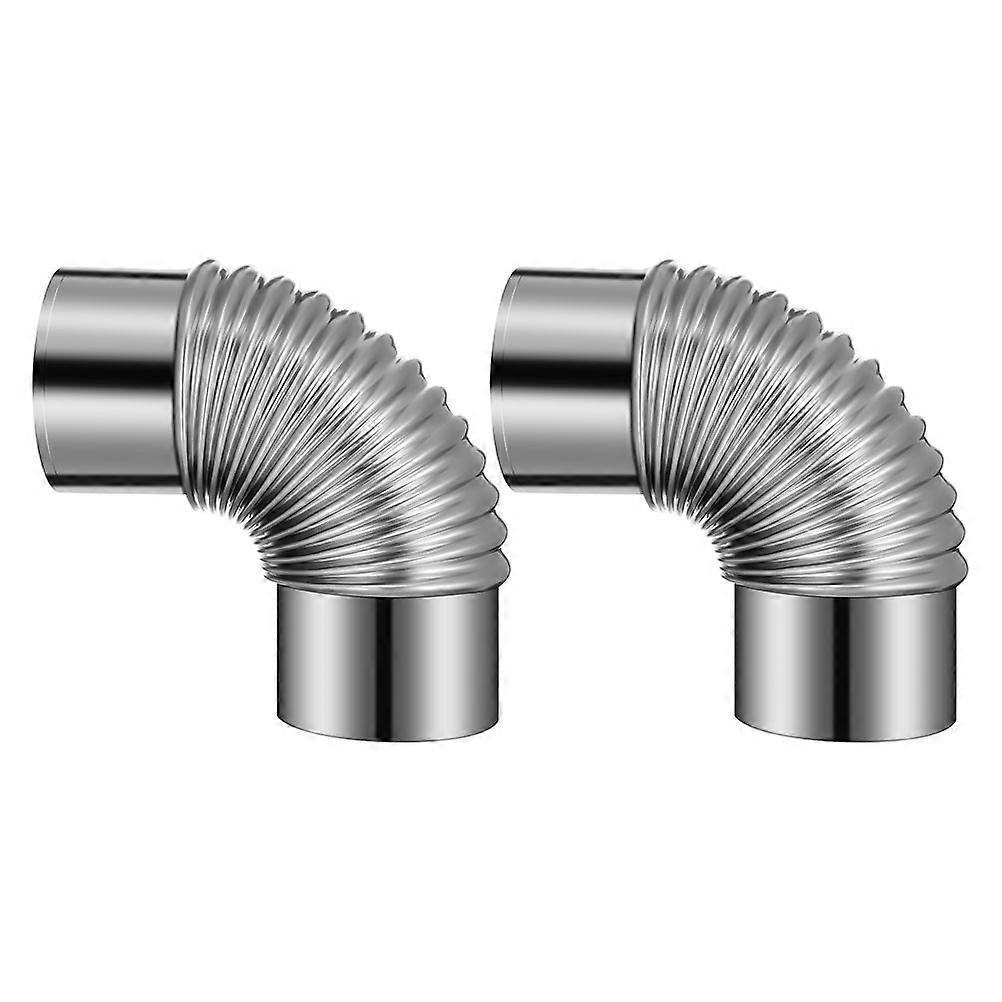 Stainless Steel Stove Pipe Elbow for Efficient Ventilation 6Pcs