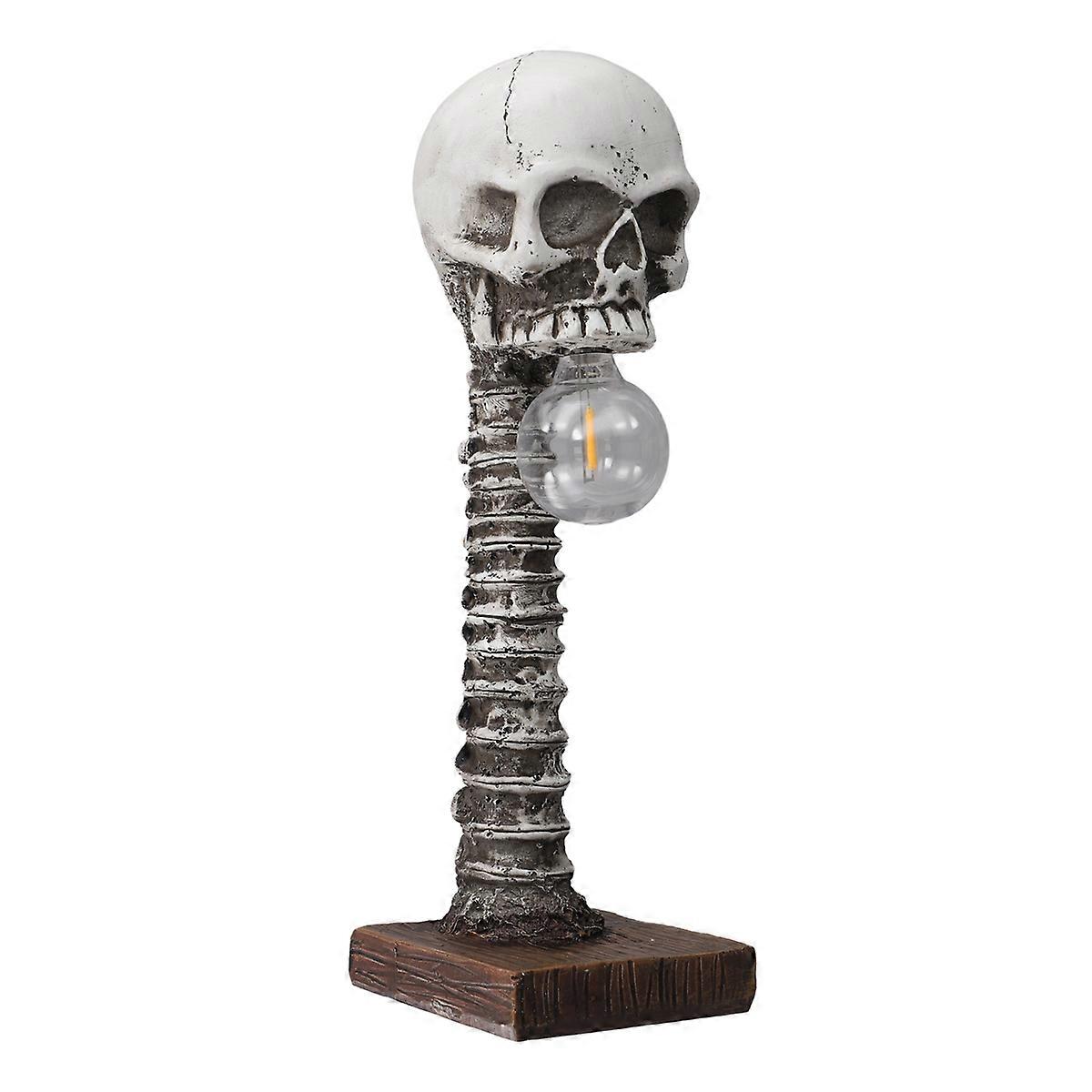 Resin Skull Skeleton Spine Table Lamp Horror 3D Statue