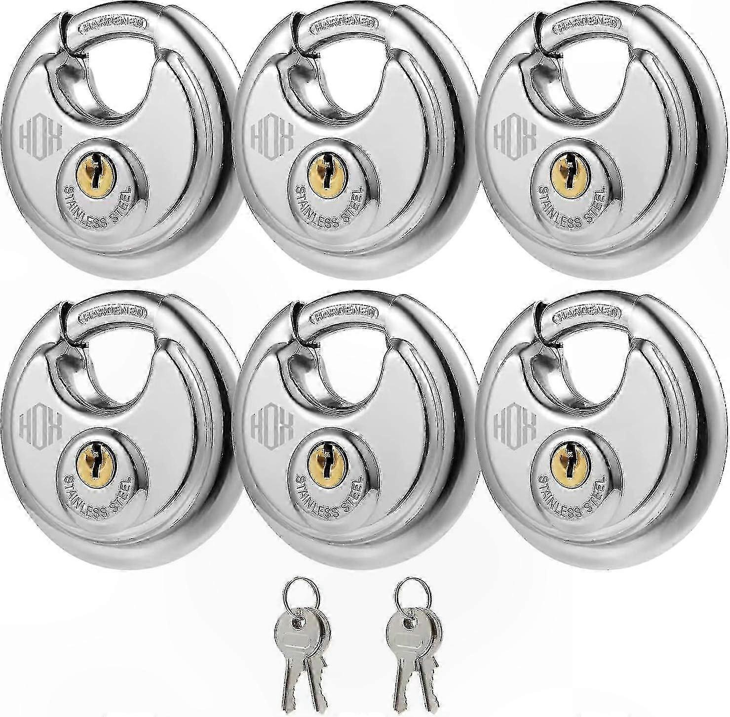 أقفال من الفولاذ المقاوم للصدأ ذات مفاتيح متشابهة ، قفل مقاوم للصدأ مقاوم للماء شديد التحمل مع تكبل 3/8 بوصة ، جسم عريض 2-3 / 4 بوصة