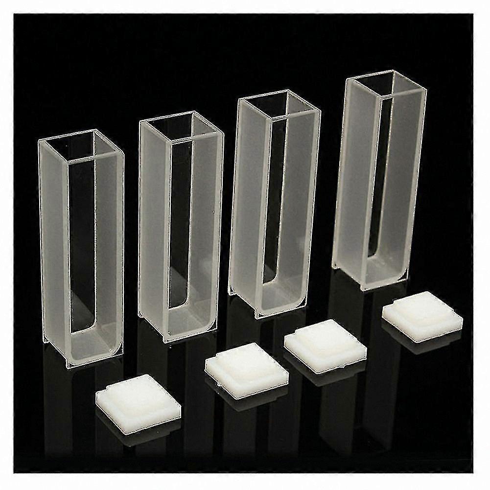 4-Pack 3.5ml 10mm Optical Cuvette Cells for Spectrophotometer Quartz and Glass Micro Analysis