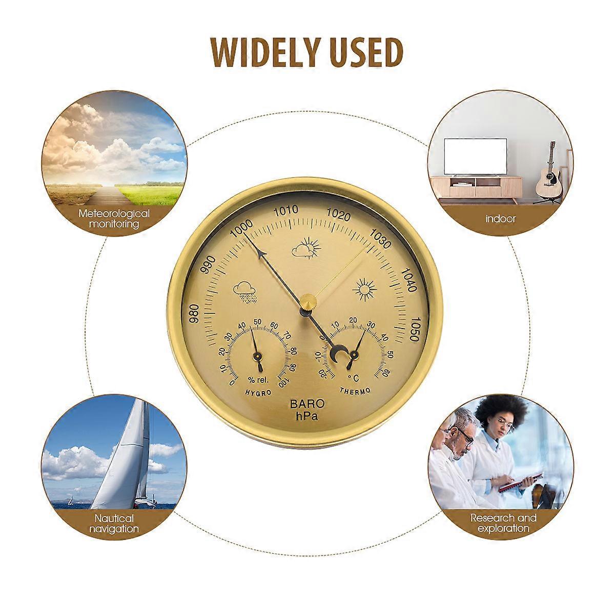 Yardwe Barometer Thermometer Hygrometer 3 in 1 Measuring Tool 3Pcs