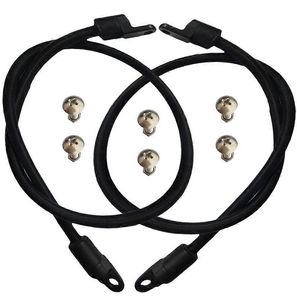 18 Pcs/1 Set Kayak Fittings Bungee Cord Fixed Buckle Screw Nut Elastic Cord Terminal Ends for Kayaks Boat (Black)