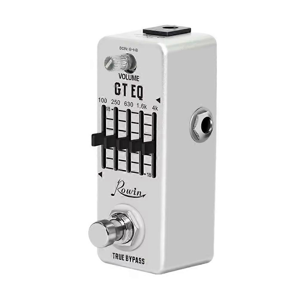 Rowin Guitar Equalizer Pedal 5-Band Parametric EQ Guitar Effect Pedal Frequency Compensator ±18dB Range for Mini Size Pedal
