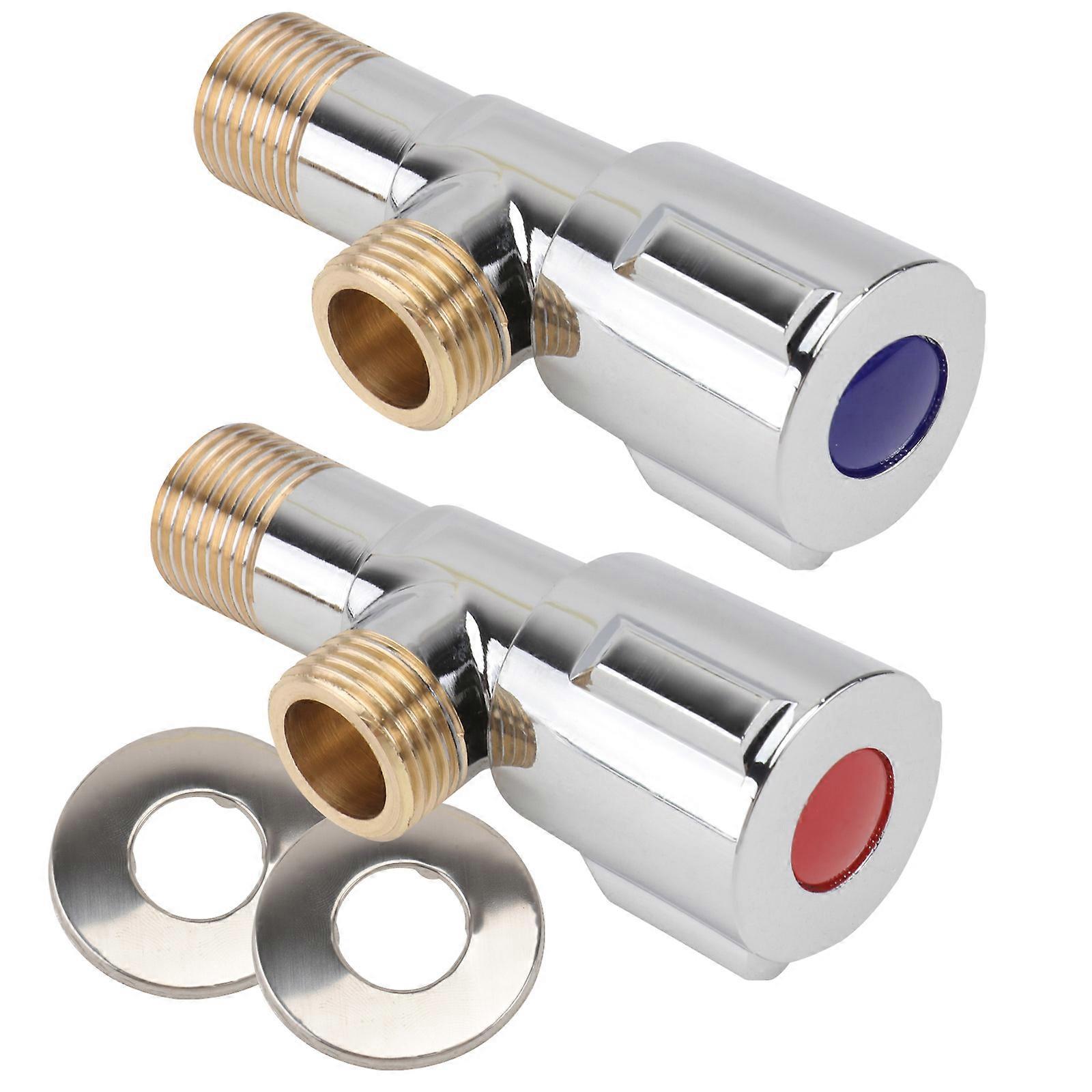Bathroom Valve Hot Cold Water Stop Triangular Valves 1Pair for Kitchen
