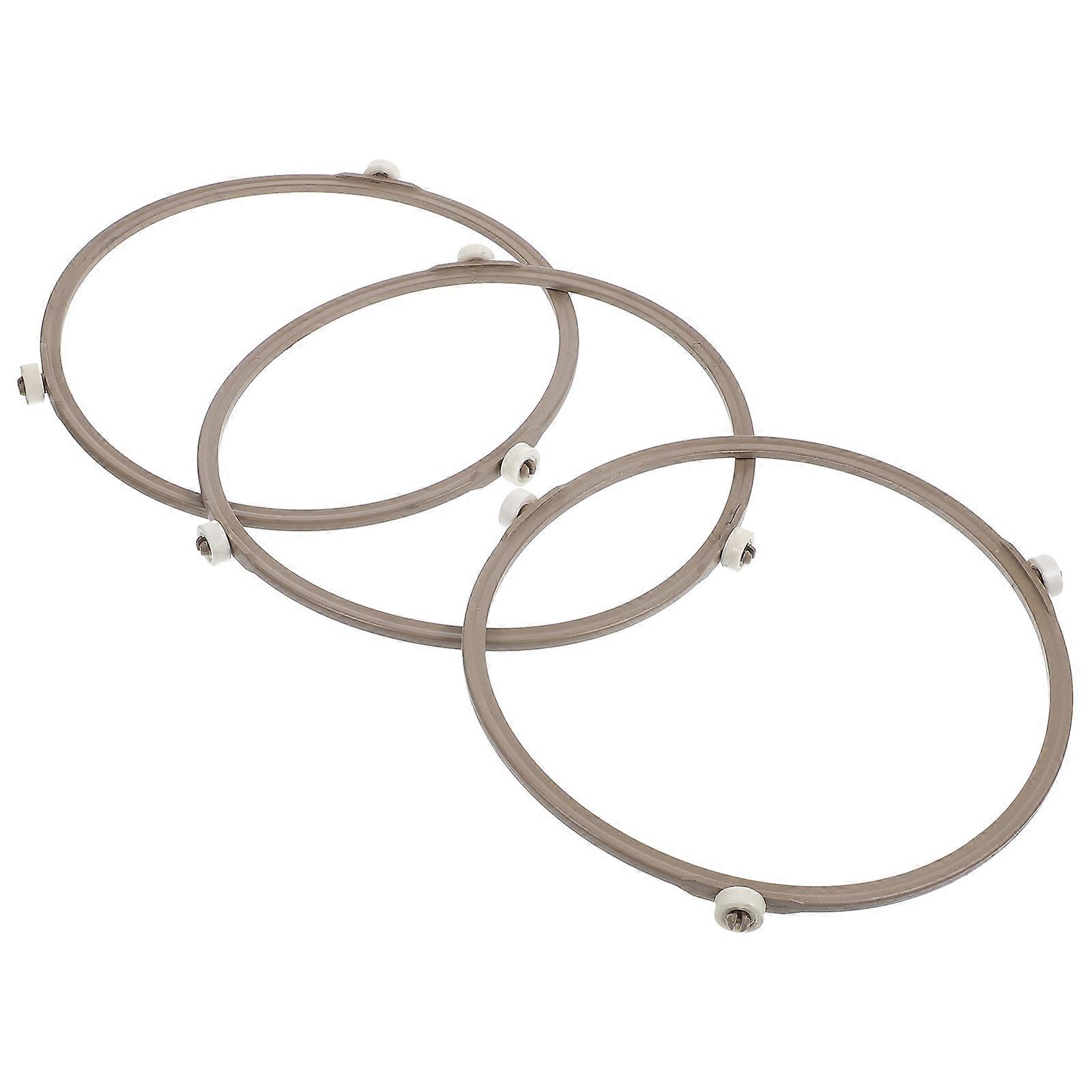 Microwave Turntable Base Support For Home Kitchen Use Diameter 189Mm White Rotating Wheel 3Pcs