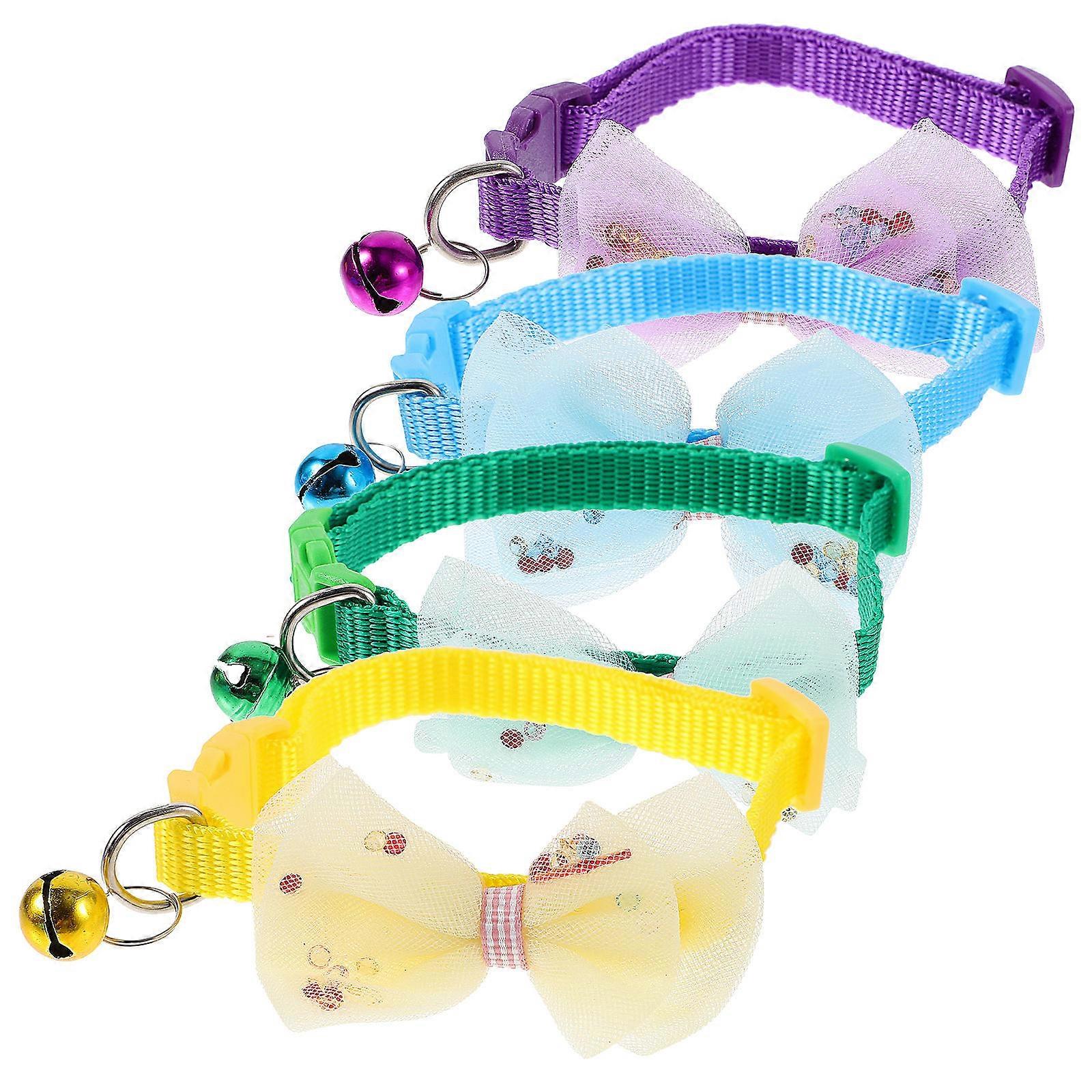 Cute Cat Collars 16 Pcs Breakaway Design Daily Use Stylish Bowtie For Pet Cats Assorted Color