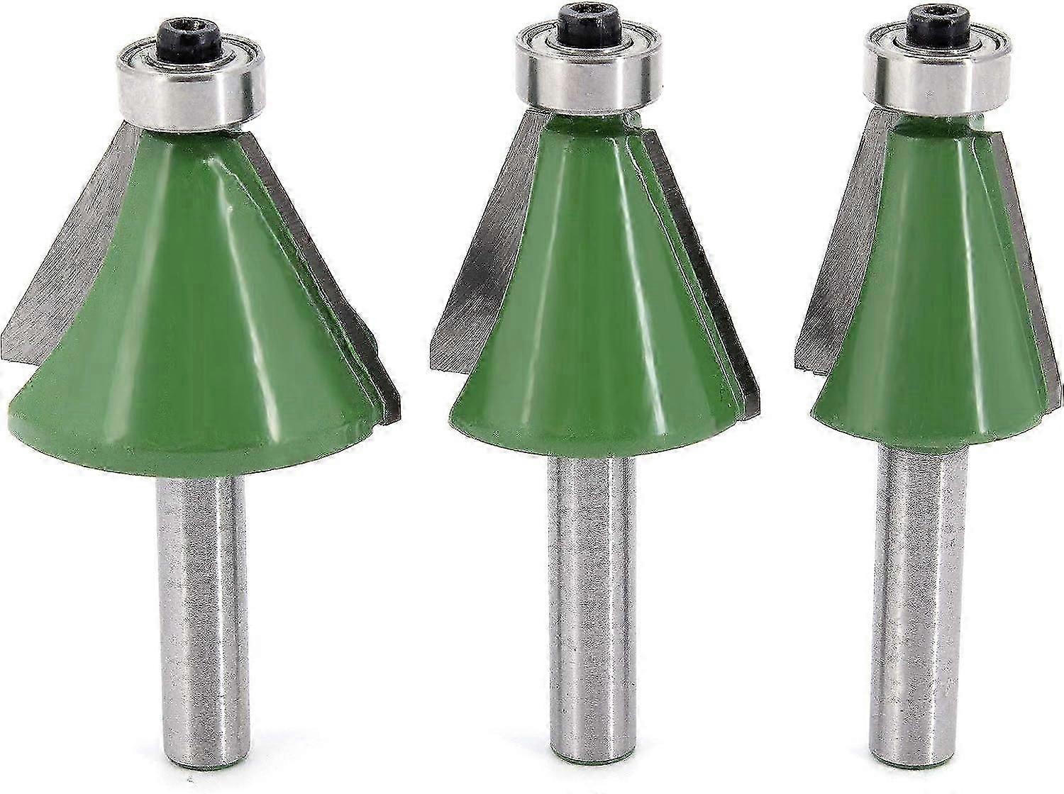 3Pcs 8mm Shank Countersink and Chamfer Cutter, 15 Degree 22.5 Degree 30 Degree Chamfer and Chamfer Bit Set Woodworking Milling Cutter Men Tool