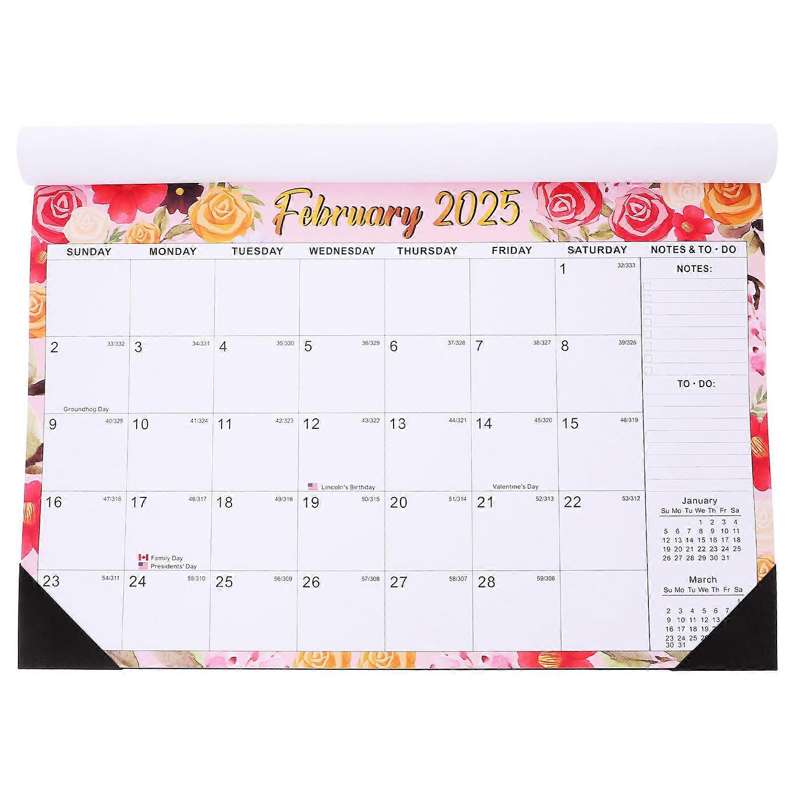 Hanging Calendar Time Planning Calendar 2025 For School Decoration With Clear Printed Dates 1Pack