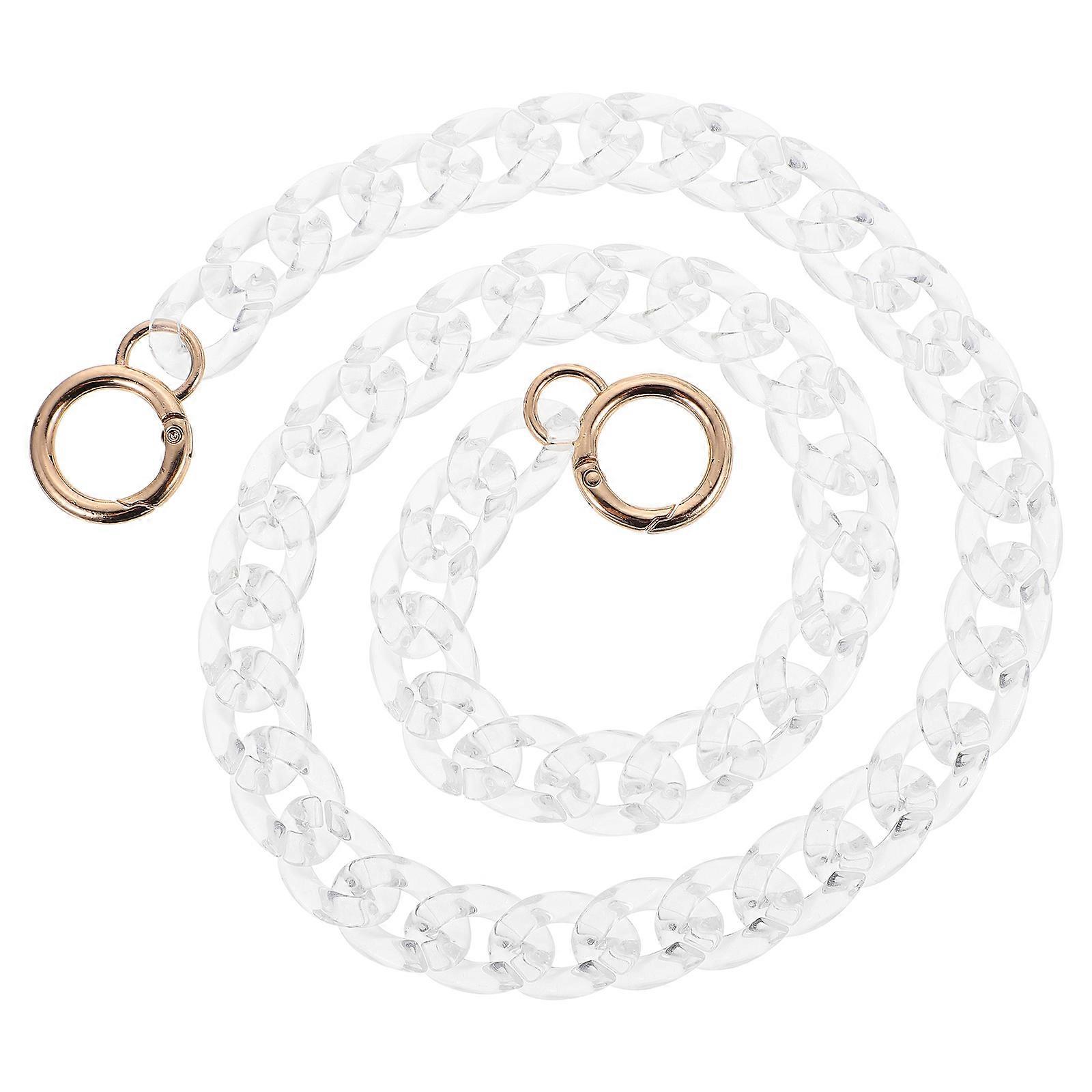 DIY Pearl Bag Chain Replacement for Bag Accessory 2Pcs White Strap