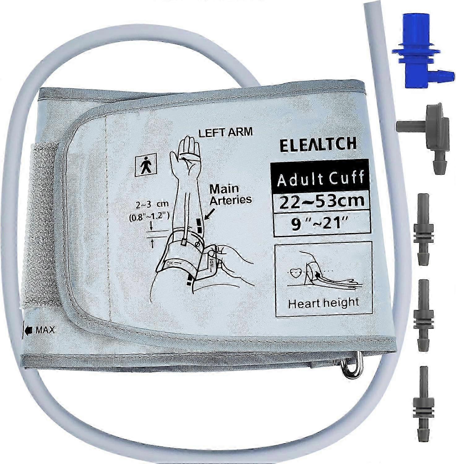 オムロン 9u201d-21u201d インチ (22-53CM) XL 血圧大人用 ARM BP 交換用カフと互換性のある特大カフ、グレー-2025