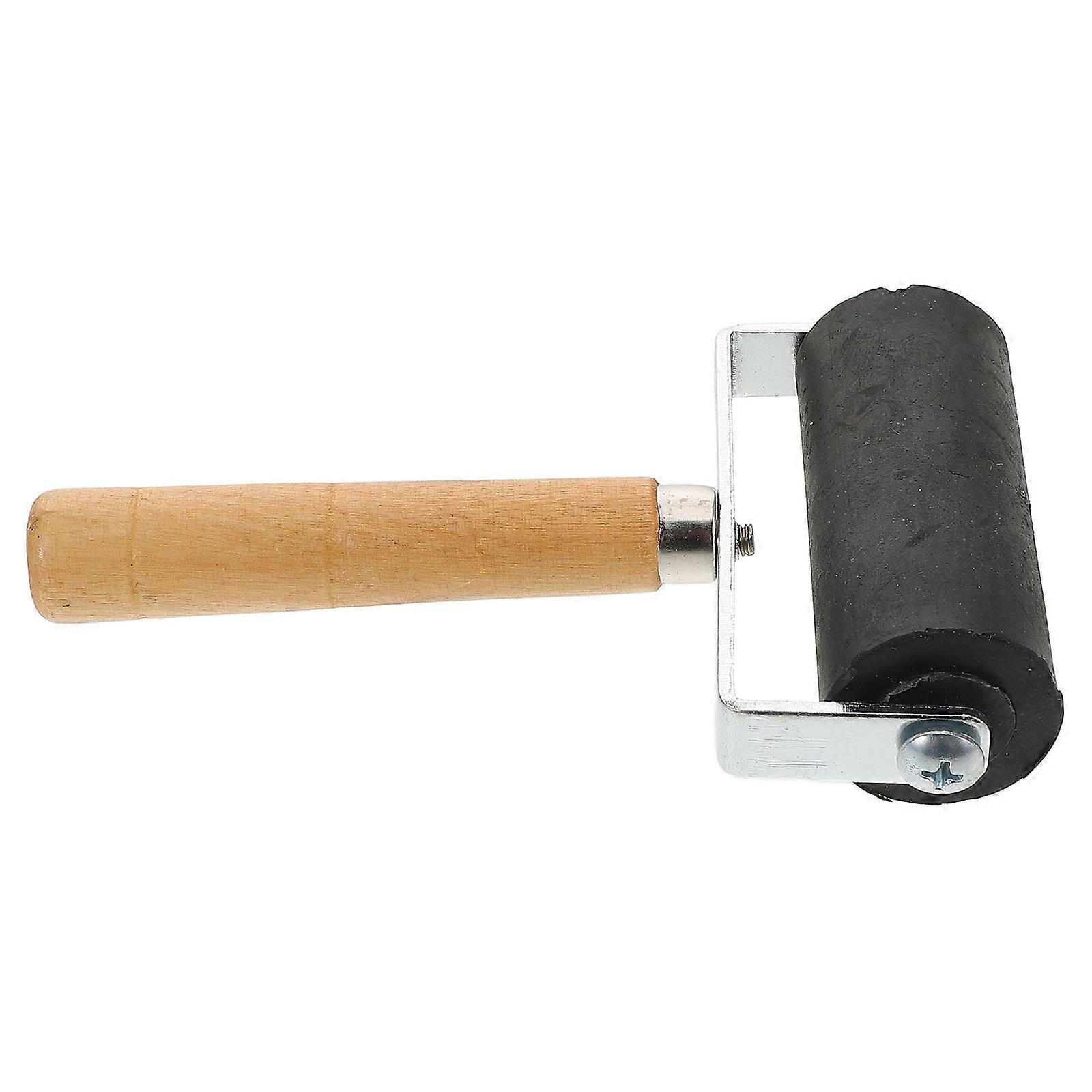 Rubber Roller For Printing And Stamping 2Pcs Black Cylindrical Simple Design For Artists