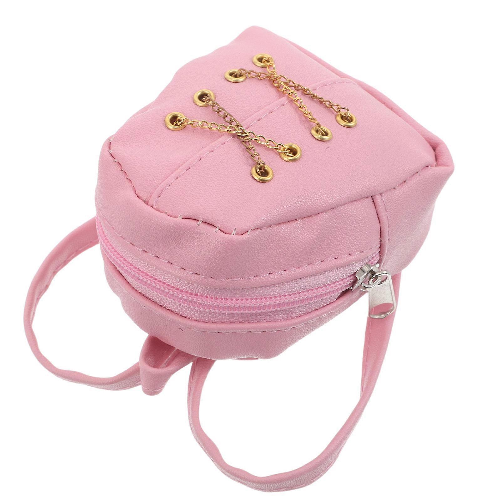 Backpack Doll Zipper for Decoration 2Pcs Pink Mini Doll Backpack Accessories