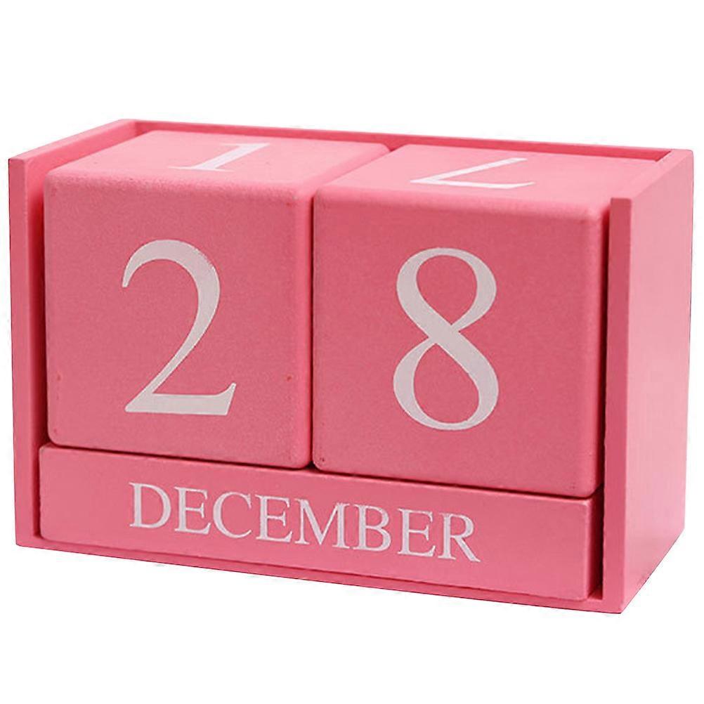Stylish Block Calendar Tabletop Calendar For Cafe Decoration 6.09X3.93X2.95in Yearless Design 1Pcs