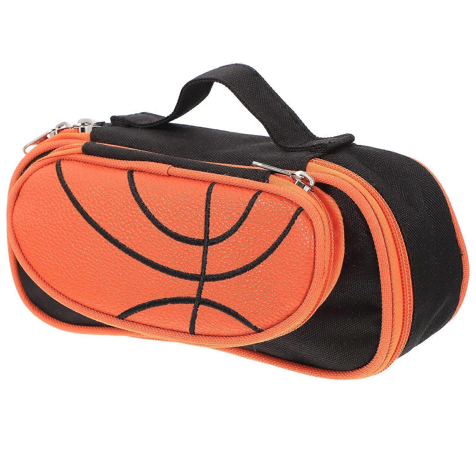 Orange Canvas Portable Pencil Bag for Storage Use with Multi-Function Pen Pouch