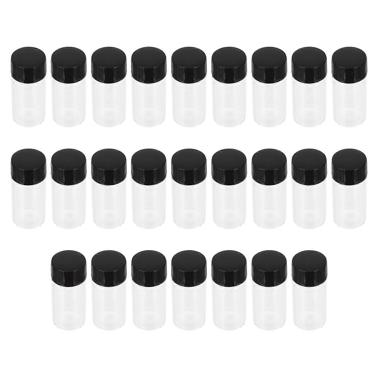 Glass Sample Bottles 5ml for Storage Use 25Pcs Transparent Refillable Vials with Lid