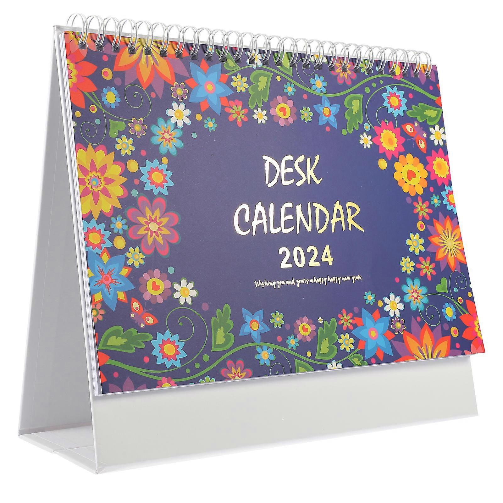 2024 Desktop Calendar 2Pcs Rectangular Creative Scheduling Tool For Office Home Use 23X19.5CM