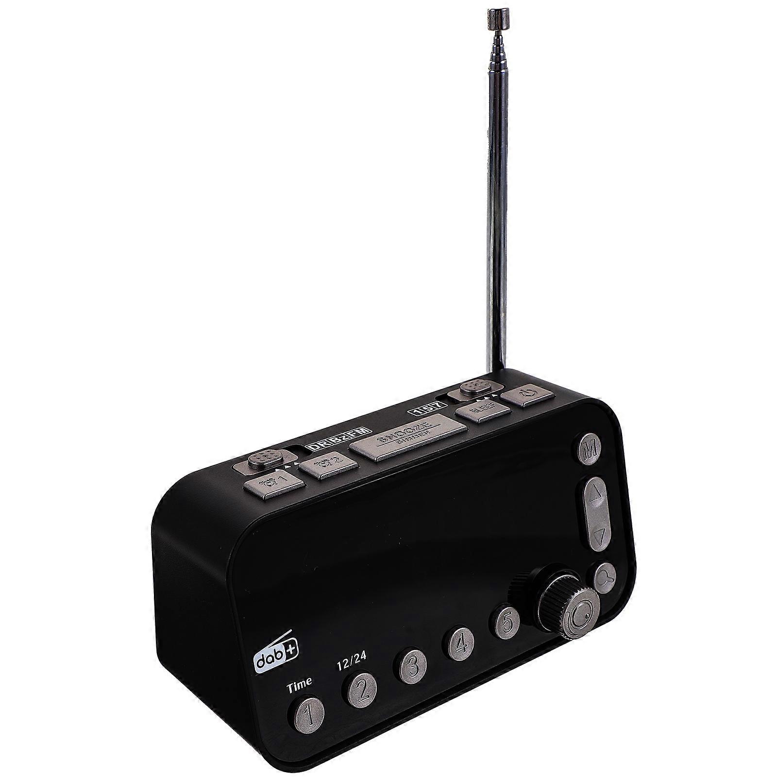 Alarm Bedside Clocks Radio Reception Dual Usb Charging 13x6.5x5.5cm Black Elegant For Indoor Use 1Pack