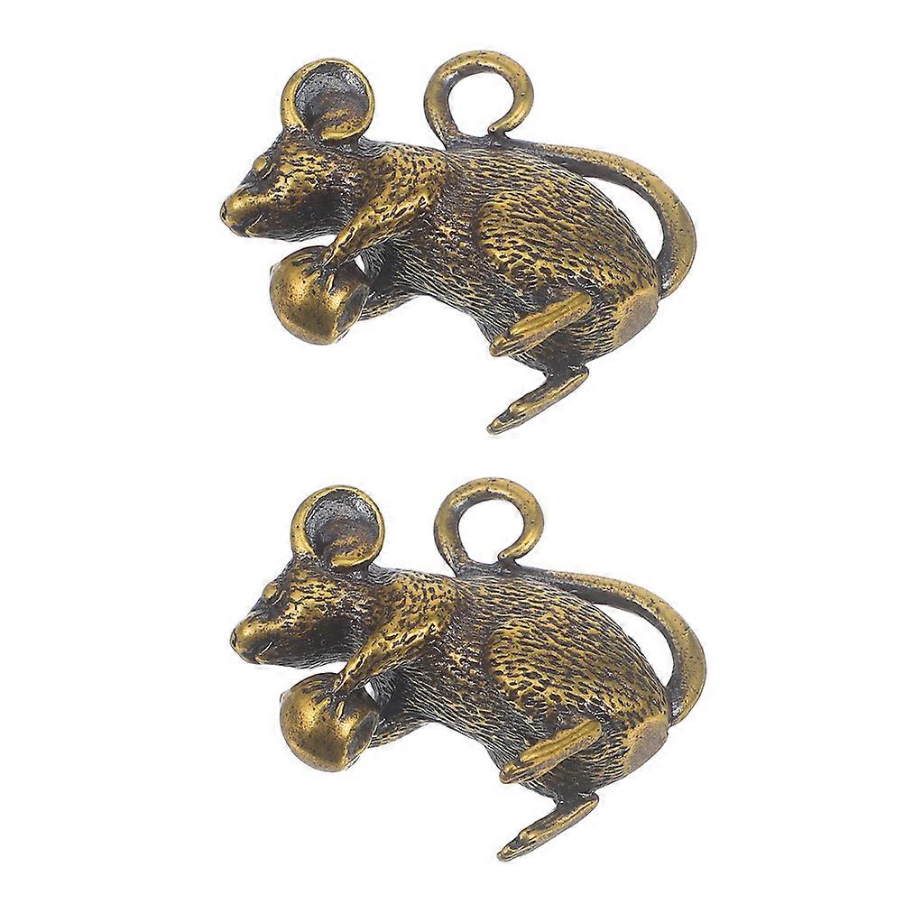 Chinese Zodiac Mouse Pendant Charm for Keychain 6Pcs Decor