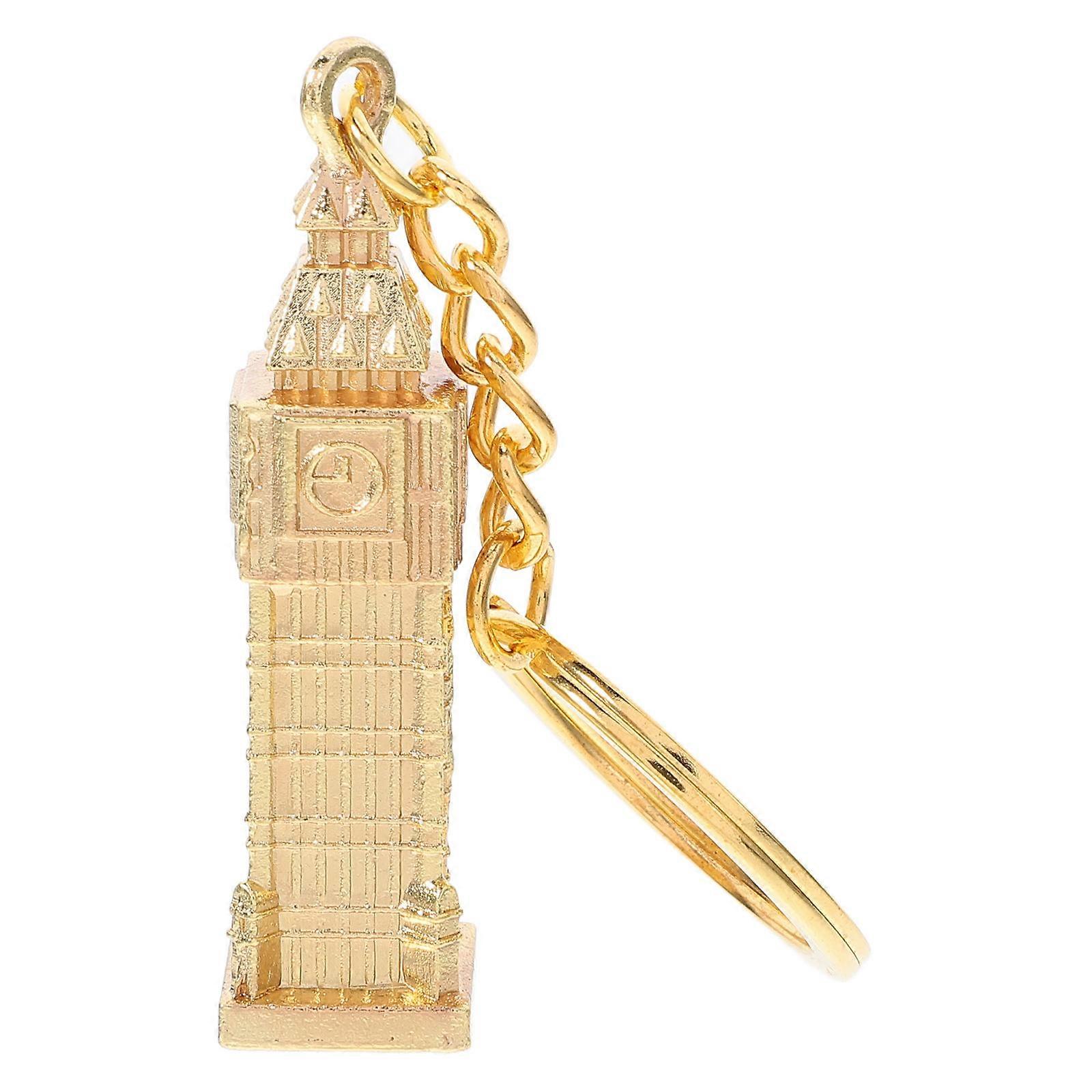 Vintage Style Big Keychain Pendant For Friends And Family With Rectangular Shape In Golden Color 2Pcs