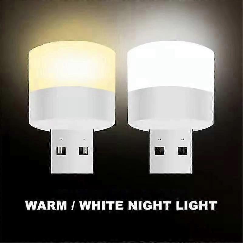 2 حزمة USB ضوء الليل البسيطة أدى ليلة الخفيفة USB التوصيل مصباح قوة البنك شحن أضواء كتاب USB صغيرة جولة القراءة مصابيح حماية العين