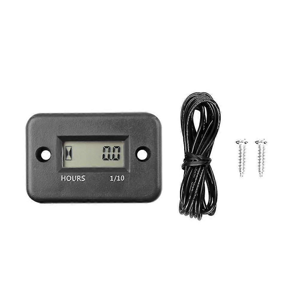Digital Hour Meter LCD Display Tachometer Waterproof for Bike Motorcycle ATV Snowmobile Marine Boat Ski Dirt Gas Engine Counter Hour Meter