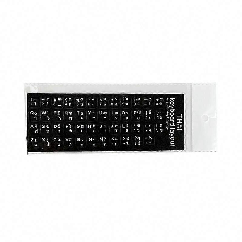 18x6.5cm Thai White Black Button Letters Keyboard Stickers