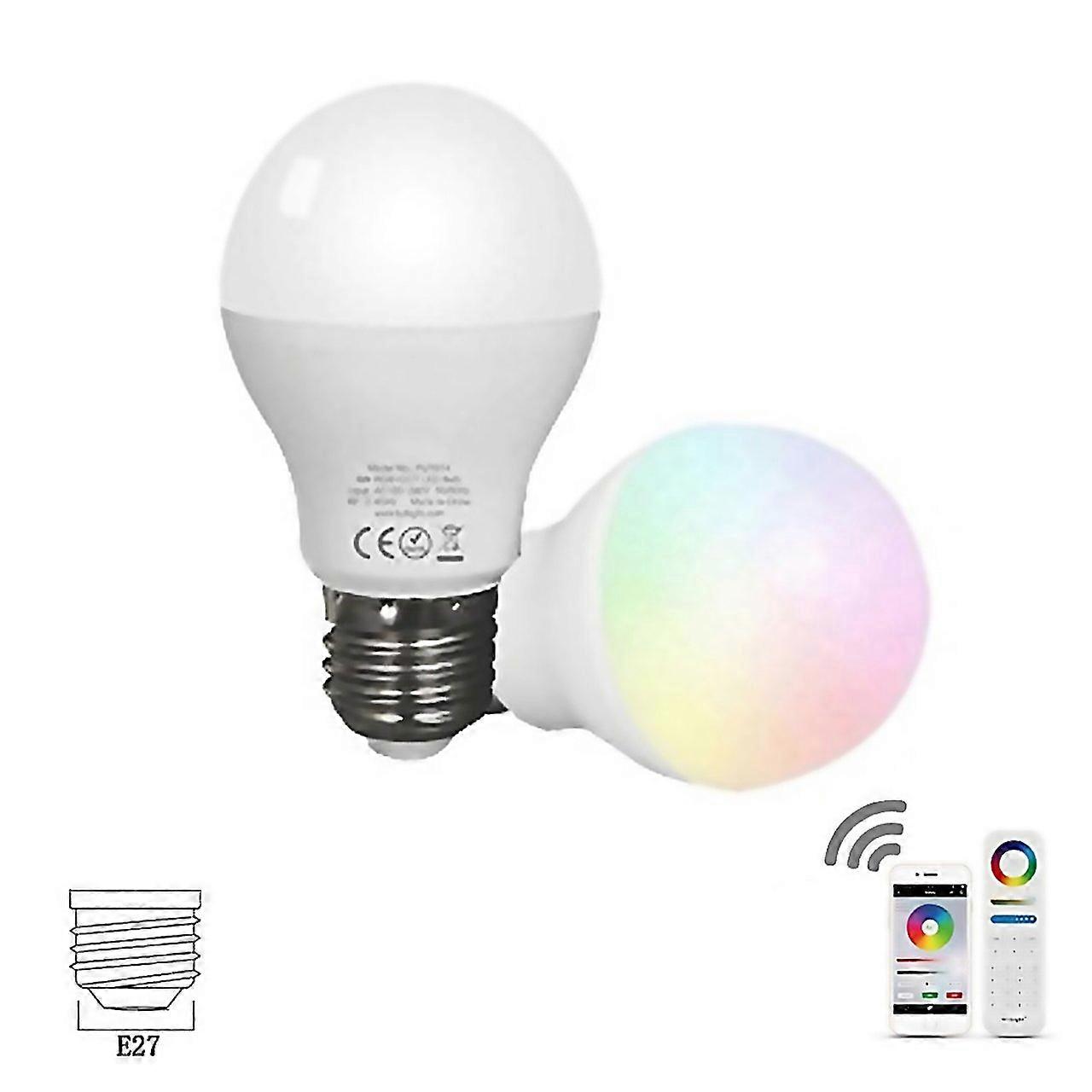 For Fut014 E26 E27 6w Rgb Cct Led Bulb Smart Phone App Wifi Led Light Warm Light Dimmable White