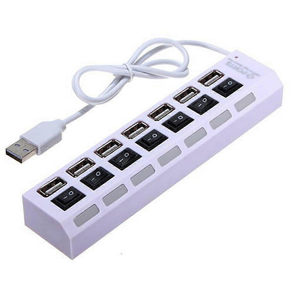 COOLL 7-Port USB 2.0 HUB Splitter High Speed Adapter ON/OFF Switch for Laptop PC