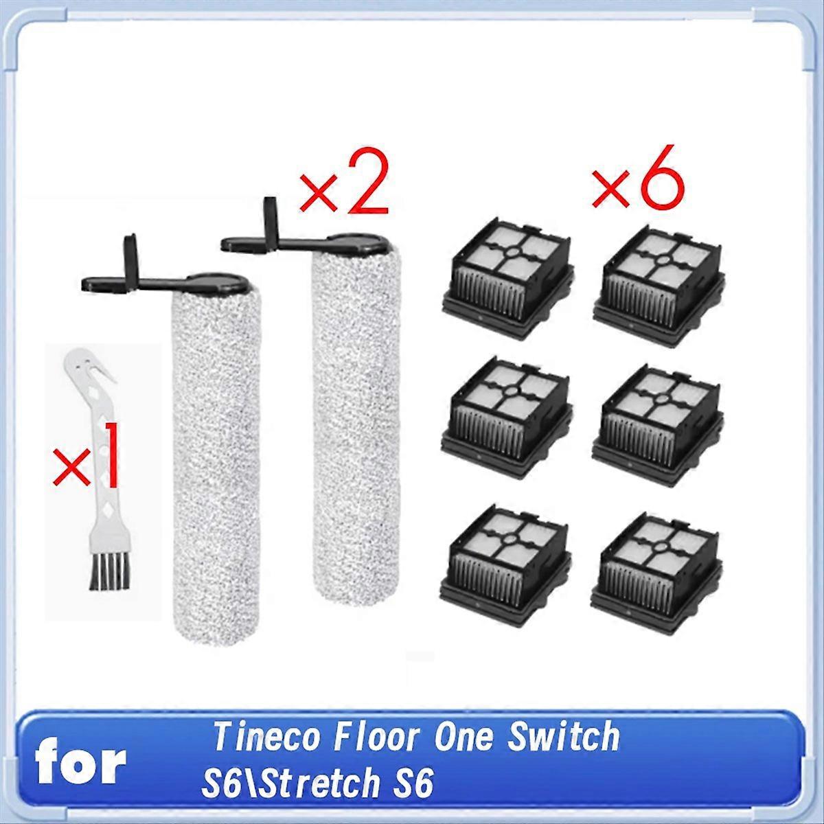 Roller Brush Filter with 1 Cleaning Brush for Tineco Floor One Switch S6/Stretch S6 Wet Dry Vacuum C