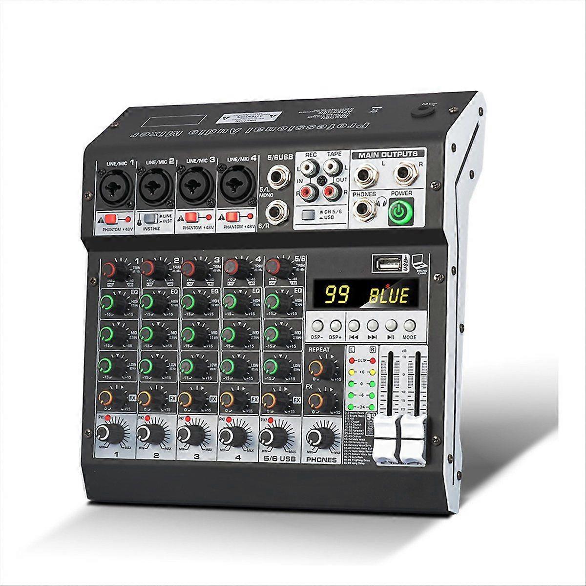 NA4 99 Effects Audio Mixer Multi-Channel Recording PC 48V Phantom Power Bluetooth
