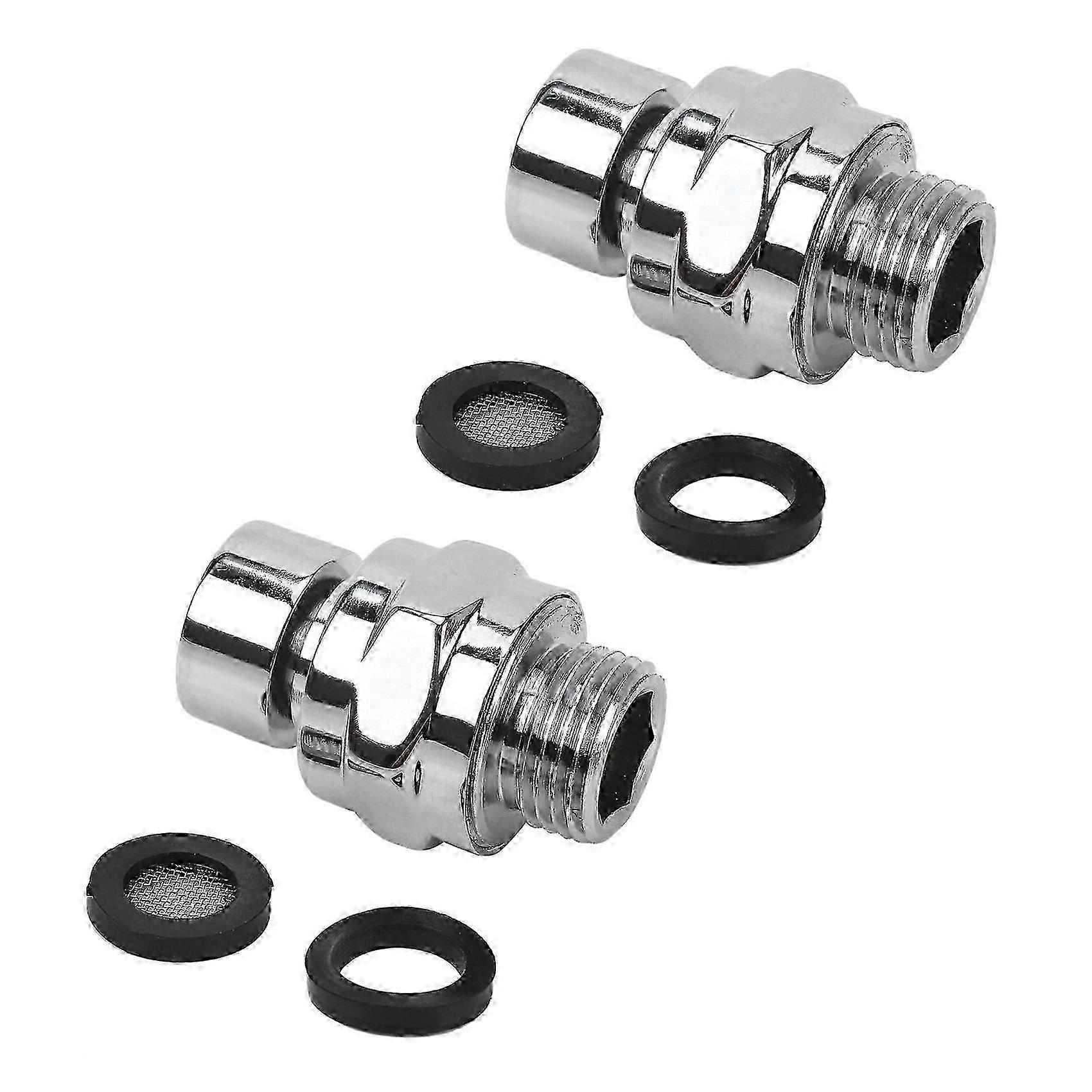 2X Brass Chrome Ball Joint Shower Arm Head Angle Adjustable Swivel Adapter