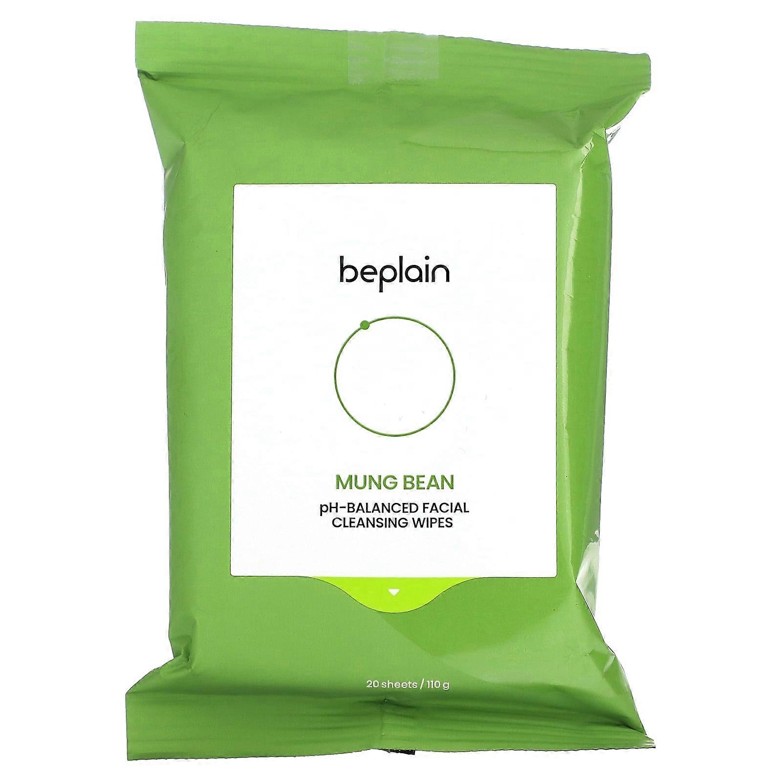 Mung Bean pH-Balanced Facial Cleansing Wipes, 20 Sheets