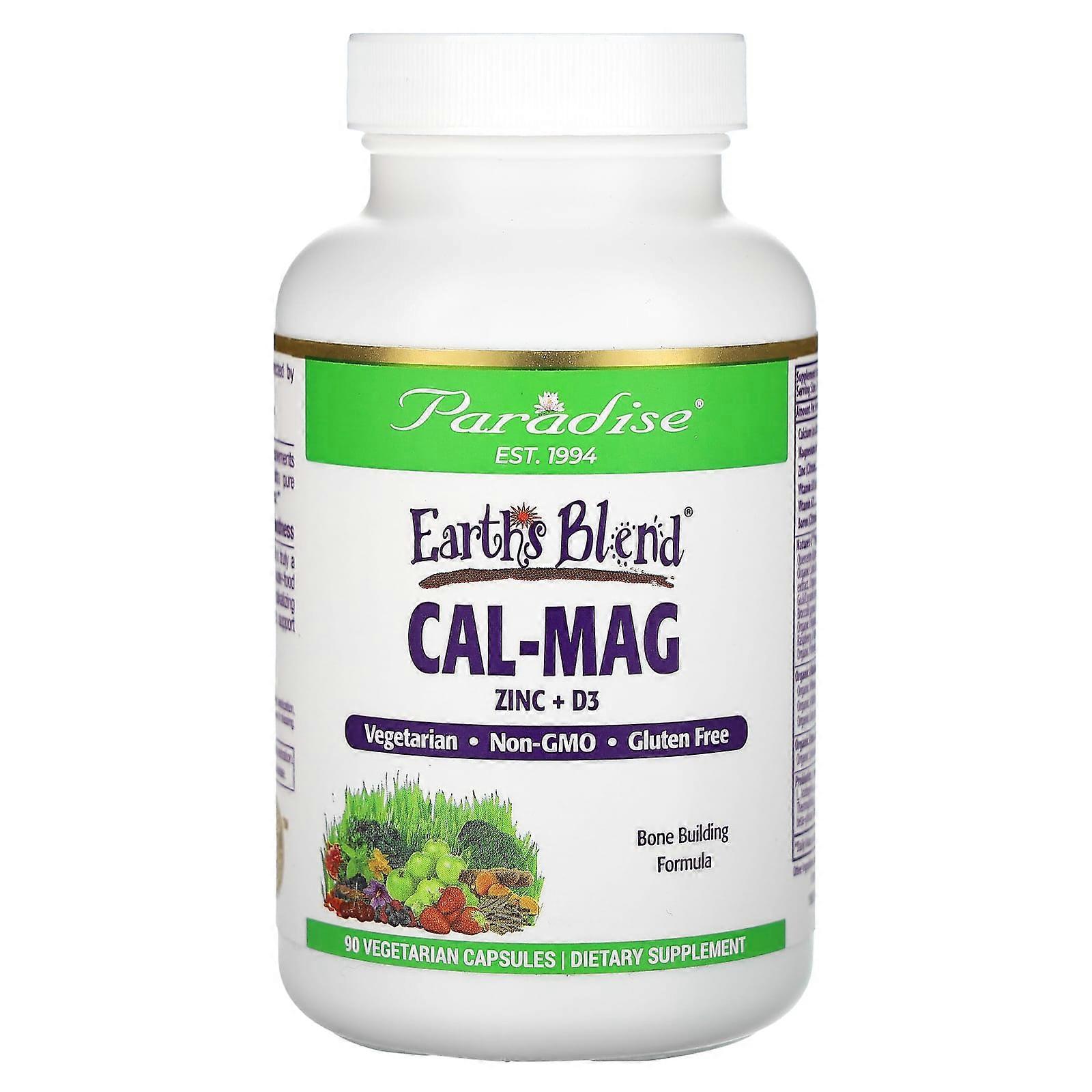 Earth's Blend, Cal-Mag Zinc + D3, 90 Vegetarian Capsules