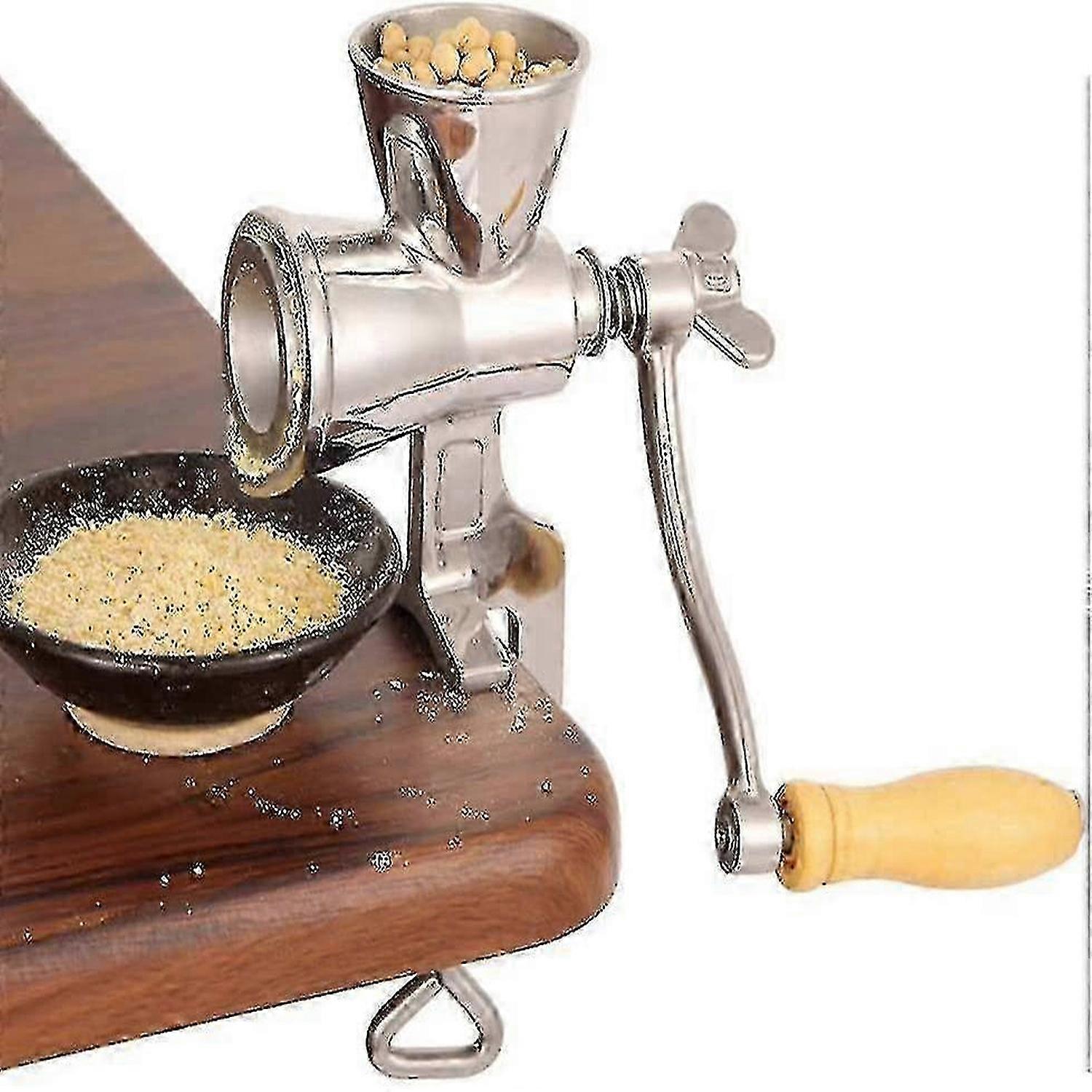 Cereal mill for home use with wooden handle stainless