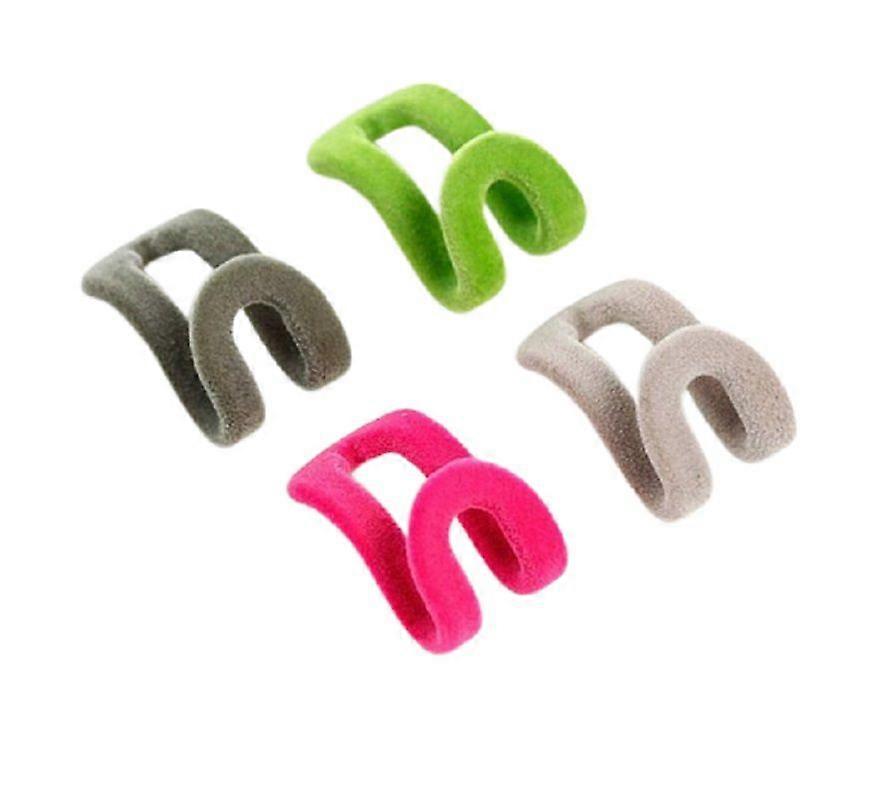 Creative Space-saving Mini Connecting Hanger Hook Non-slip Hanger Flocking Hook Clothes Hook (10pcs, Random Color)