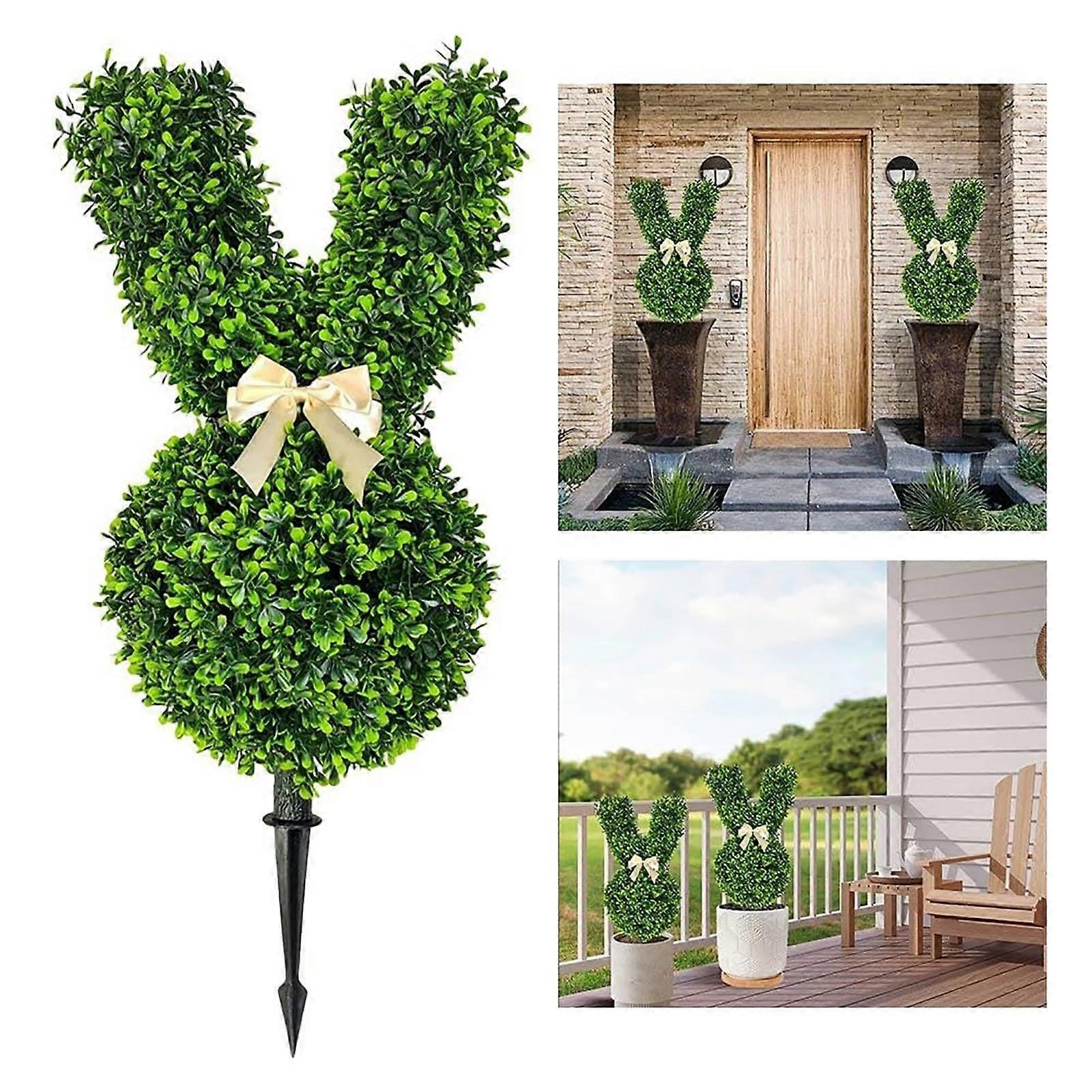 Artificial Bunny Shaped Topiary Tree Decor For Front Porch Potted Easter Outdoor Garden
