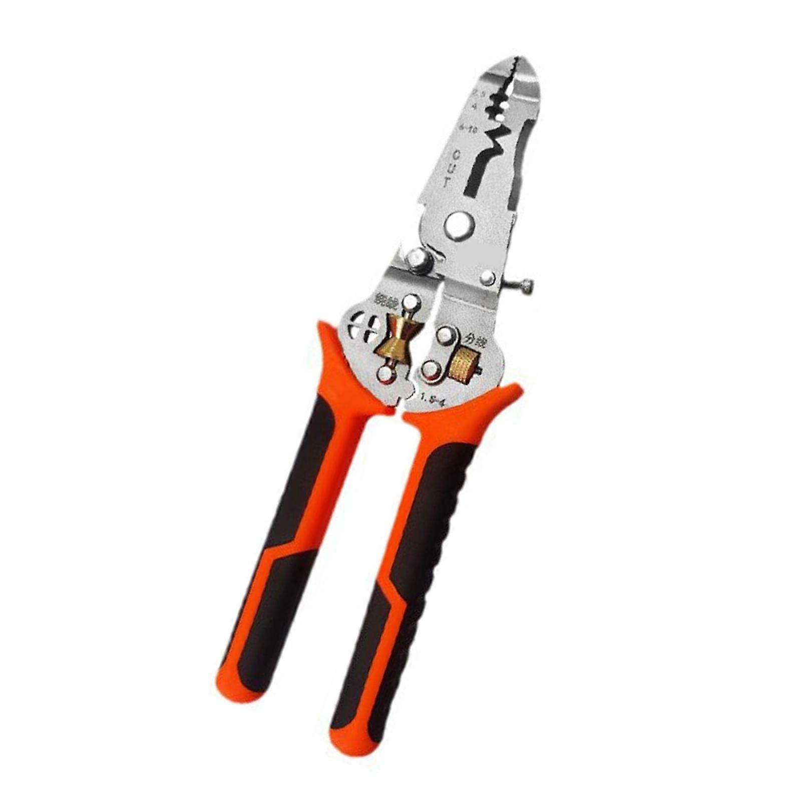 Multifunction Wire Stripper Electricians Cable Cutting Scissors Electrical Wire Pliers Crimping Pliers  Orange