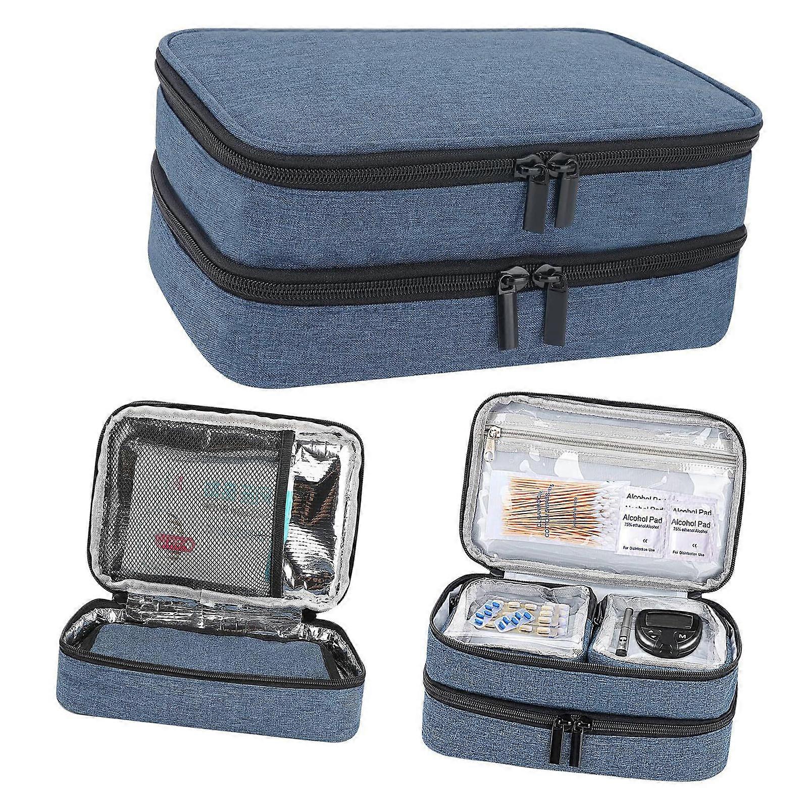 Efficient Cooling Pouches Leak Proof Construction For Commuting Hiking Or Business Trip Temperature Stability  Navy blue