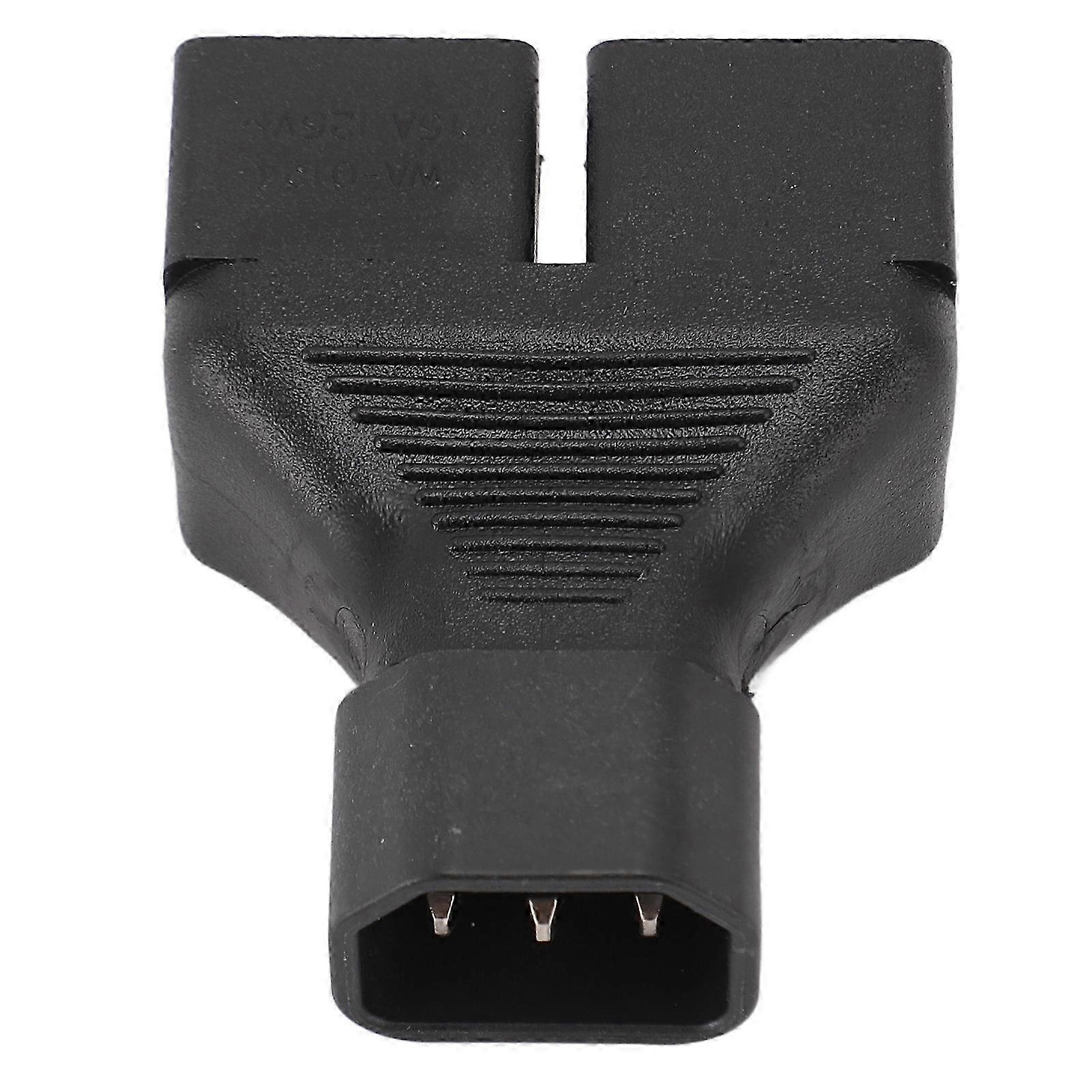 15A Power Adapter Y Splitter - IEC320 C14 Male to Dual Nema 515R Female for Lamp, Speaker, LCD Monitor, Printer