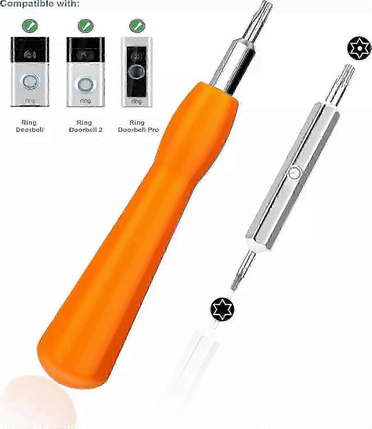 Ring Doorbell Screwdriver Replacement Kit with Double-Ended T6 and T15 Torx Bits for All Models