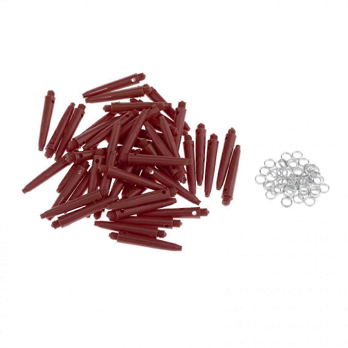 50x 2BA Dart Shafts Dart Accessories with 35mm Protective Rings Red