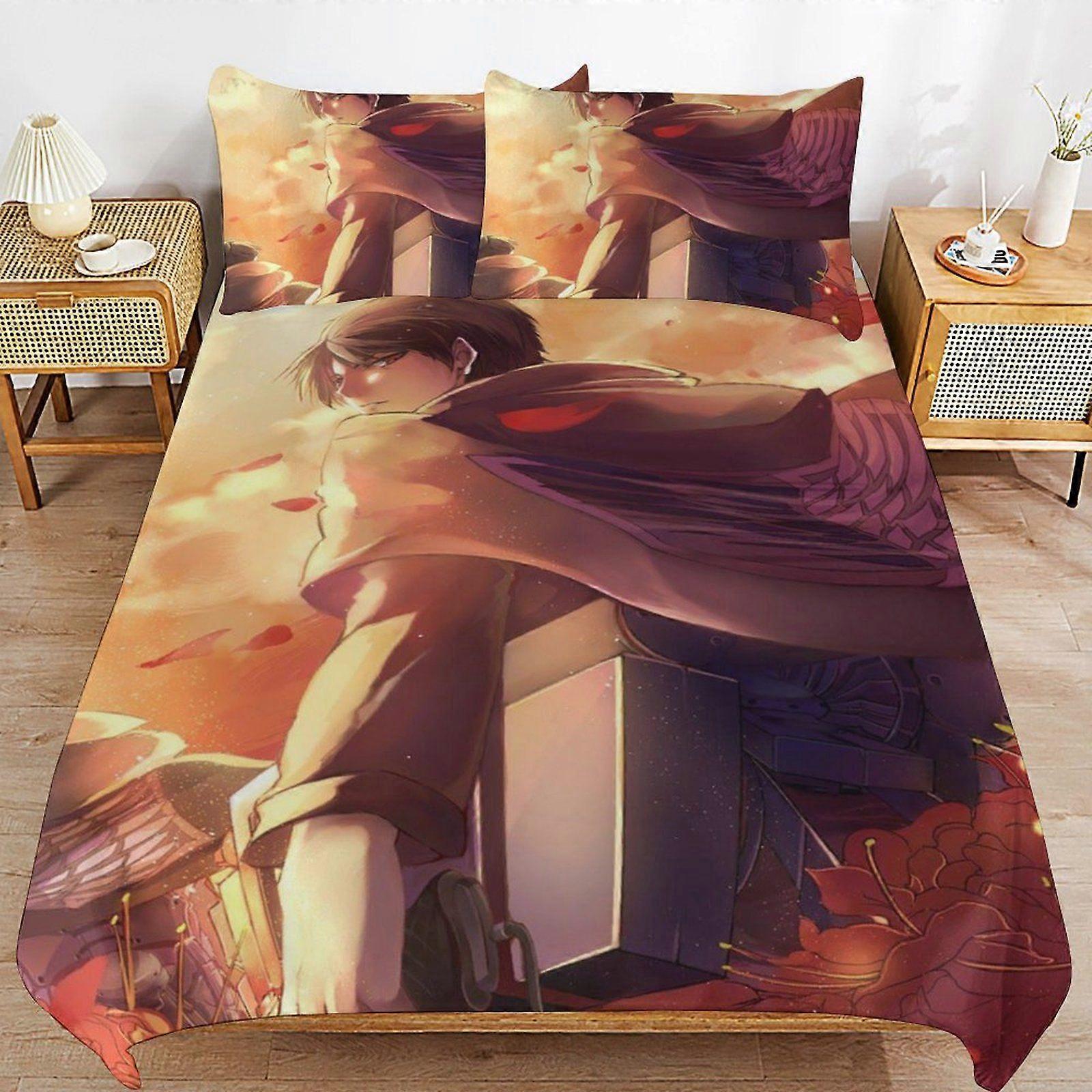 r277  Attack on Titan Bedding Function Premium Structure Long Lasting Comfort Fit Duvet Cover Sets Restful Choice s277