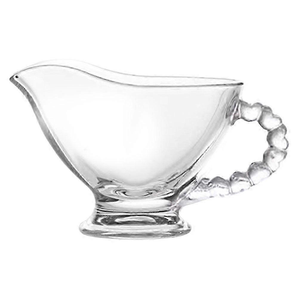 Clear serving bowl with handle for gravy and sauces