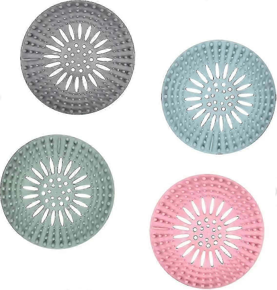 unbrand Passoire à cheveux en silicone 4pcs protecteur de drain d’évier couvercle de drain de douche