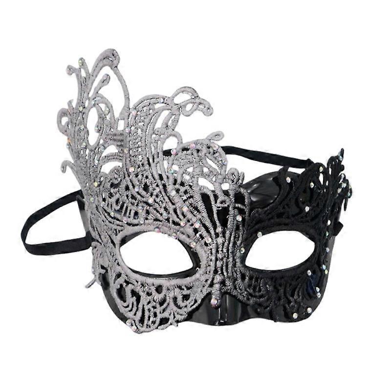 Adjustable Elastic Halloween Mask With Intricate Lace Detailing Party Essential